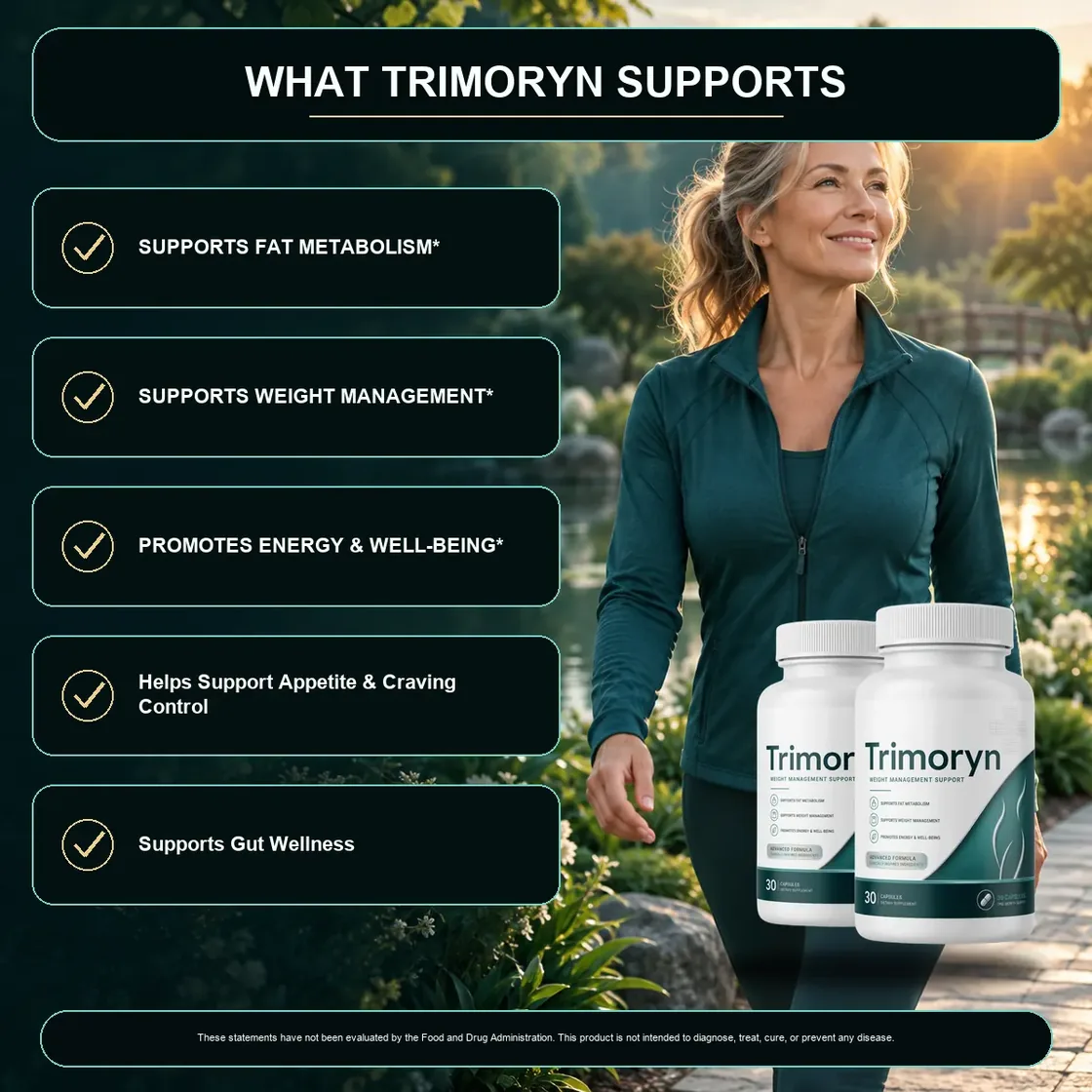 The seller&rsquo;s what-it-supports graphic listing fat metabolism, weight management, energy and well-being, appetite and craving control, and gut wellness